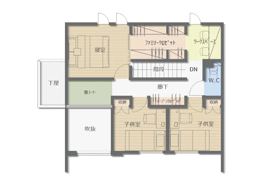 私たちの“自由”な2階間取り